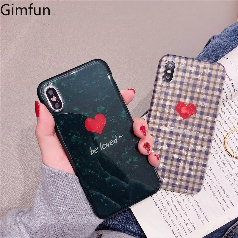 Gimfun Vintage Plaid Love Heart Phone Case for Iphone Xs Max Xr Green Glitter Shell Case for Iphone 6s 7 8plus X Back Cover
Gimfun Vintage Plaid Love Heart Phone Case for Iphone Xs Max Xr Green Glitter Shell Case for Iphone 6s 7 8plus X Back Cover