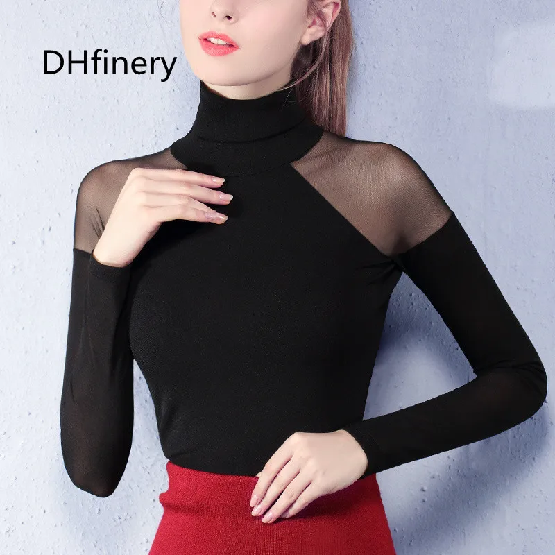 spring and fall Fashion Trends Mesh Women Long Sleeve Tops Hot Sexy Strapless High Neck Black Lace Plus size Bottoming Shirts
spring and fall Fashion Trends Mesh Women Long Sleeve Tops Hot Sexy Strapless High Neck Black Lace Plus size Bottoming Shirts