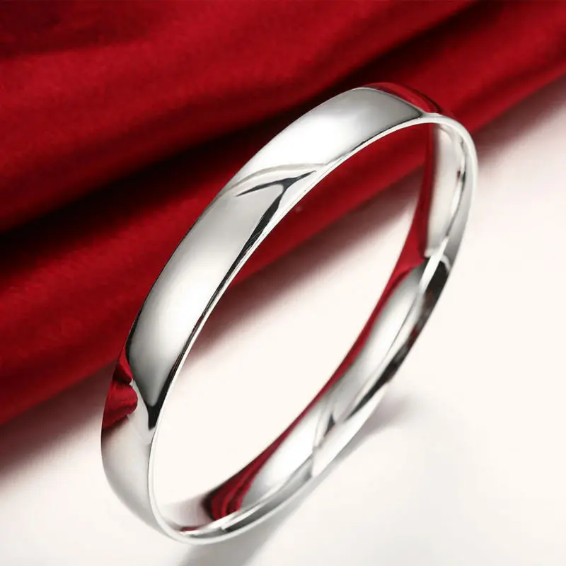 Wholesale Smooth Oblateness Silver Bracelet Argent Femme Homme Accessories For Women Male Wedding Party Luxury Jewelry Ornament
Wholesale Smooth Oblateness Silver Bracelet Argent Femme Homme Accessories For Women Male Wedding Party Luxury Jewelry Ornament