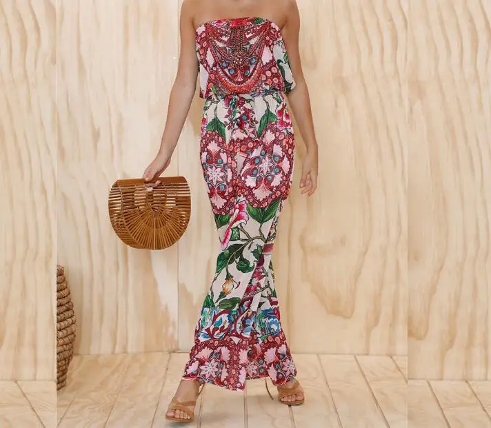 Hot Sale Bohemian Palm Print Lace Up Jumpsuits&Rompers Off Shoulder Plus Size Women Jumpsuit Summer Beach Sexy Jumpsuit Overalls
Hot Sale Bohemian Palm Print Lace Up Jumpsuits&Rompers Off Shoulder Plus Size Women Jumpsuit Summer Beach Sexy Jumpsuit Overalls
