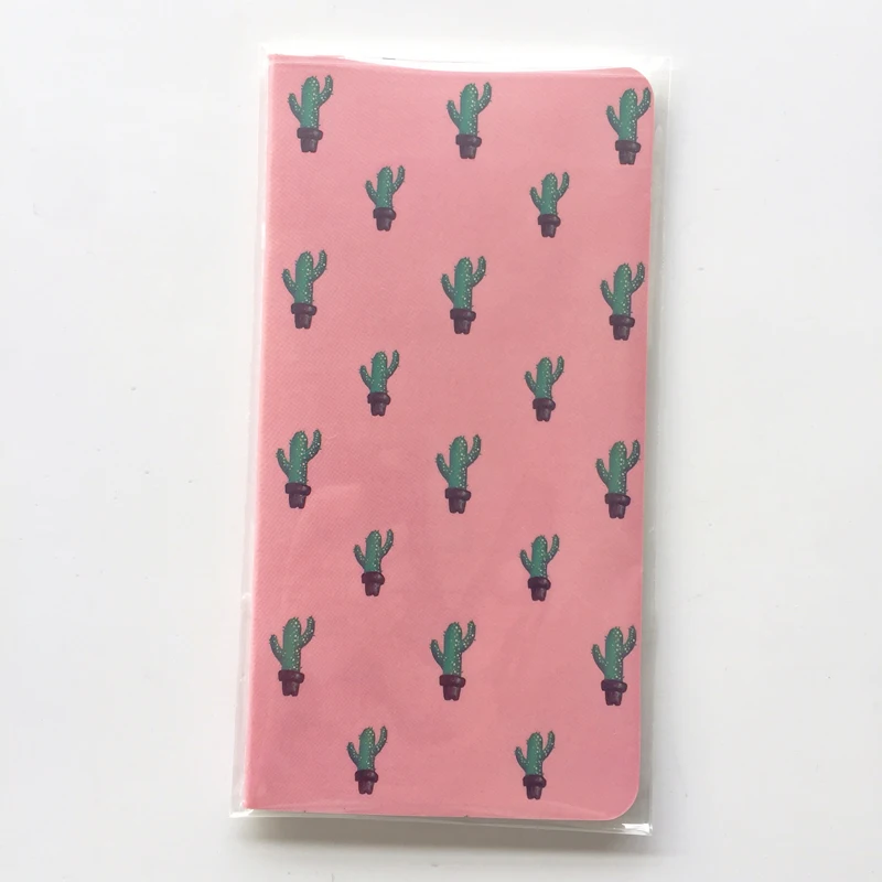 Записная книжка с 24 листами записная изображением кактуса Фламинго вишни