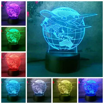 3D Lampara Night Light Lamp Earth Plan Aircraft Globe Earth 7 Color Change Child Kid Lave Table Desk Decor Halloween Christmas
3D Lampara Night Light Lamp Earth Plan Aircraft Globe Earth 7 Color Change Child Kid Lave Table Desk Decor Halloween Christmas