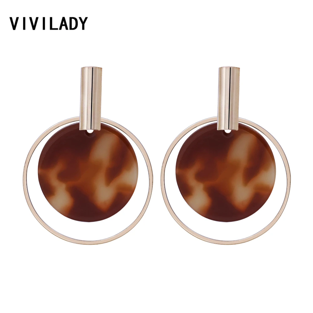 VIVILADY Fashion Round Acrylic Drop Dangle Earrings Women Gold Color Circle Geometric New Design Jewelry Accessory Bijoux Gift
VIVILADY Fashion Round Acrylic Drop Dangle Earrings Women Gold Color Circle Geometric New Design Jewelry Accessory Bijoux Gift