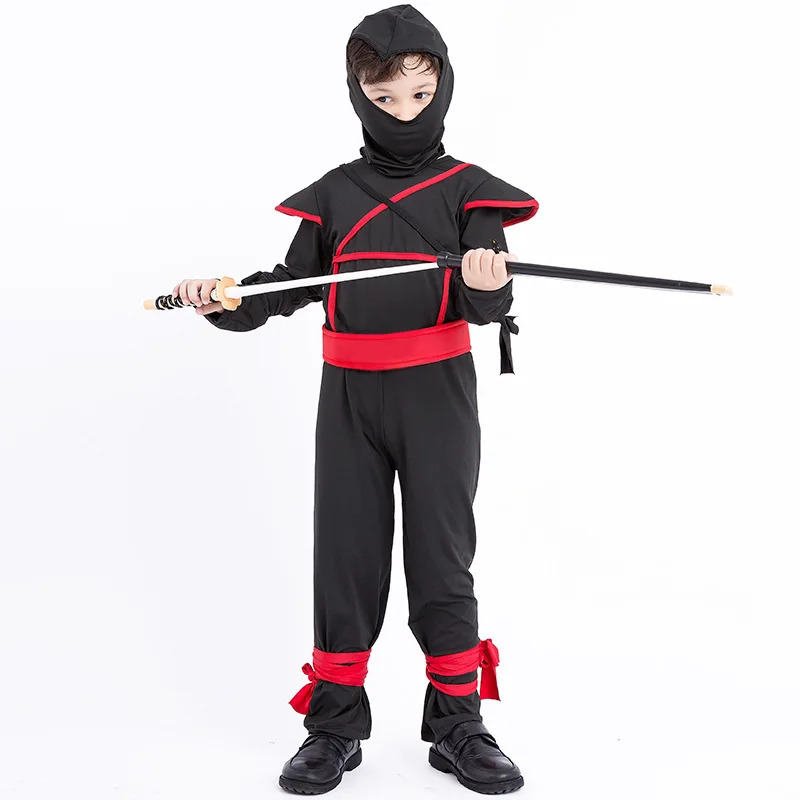 Hood Costume Di Halloween Arti MARZIALI NINJA Ragazzi Costume Bambini Uniforme NERA