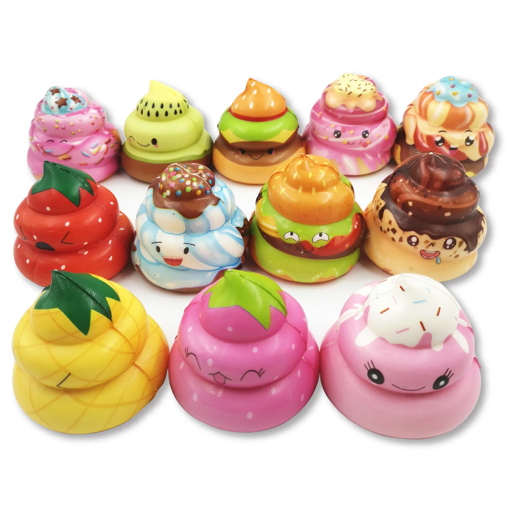 Colorful Thermal Transfer Printing Ibloom Poo Squishy With Packaging Kawaii Shit Keyring Poop Model For Kids
Colorful Thermal Transfer Printing Ibloom Poo Squishy With Packaging Kawaii Shit Keyring Poop Model For Kids