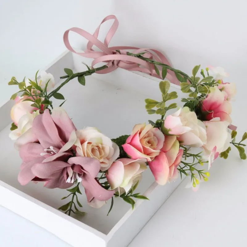 Handmade rose Flower crown Garland Halo for Wedding Travel Festivals Girl flower wreath Headpiece Decorations coroa de flores
Handmade rose Flower crown Garland Halo for Wedding Travel Festivals Girl flower wreath Headpiece Decorations coroa de flores