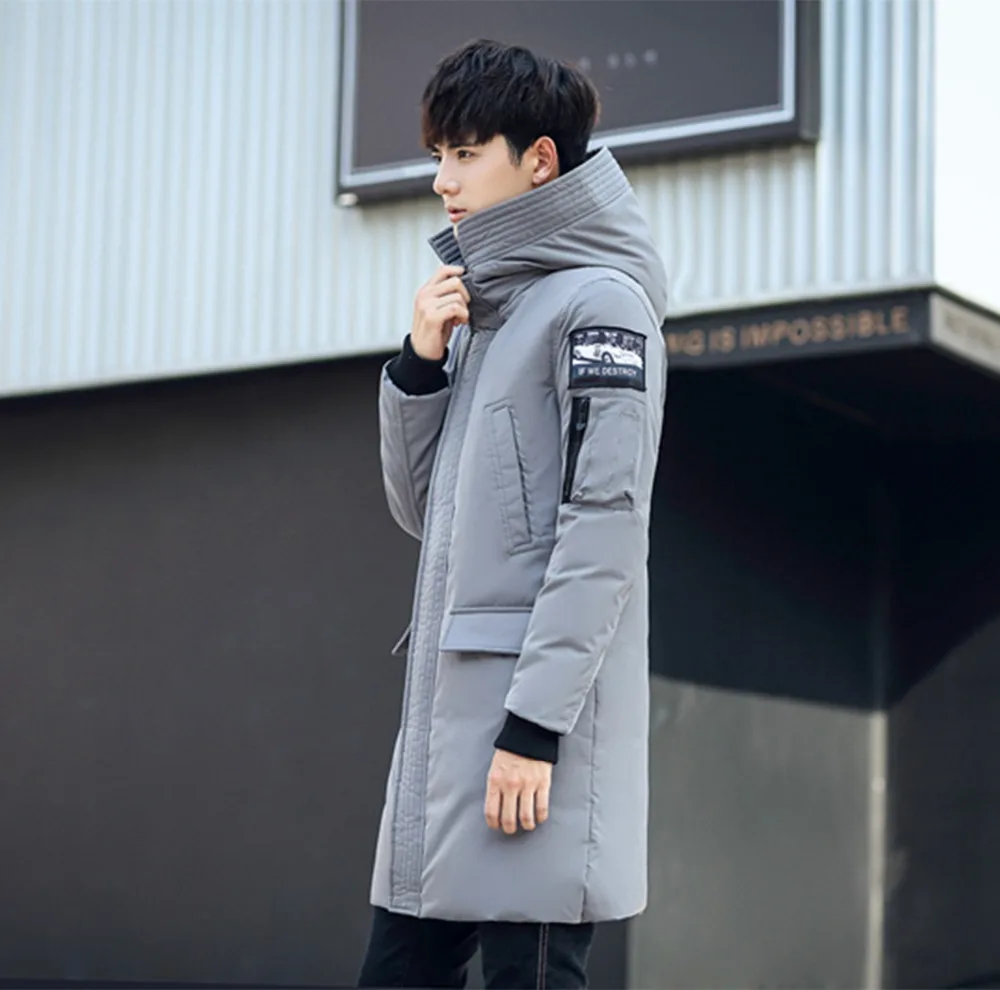 Winter men's down jacket full of fashionable and youthful hooded thick white duck down filled omen's winter clothing
Winter men's down jacket full of fashionable and youthful hooded thick white duck down filled omen's winter clothing