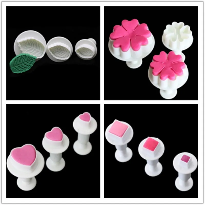 3pcs Heart Square leaf flower Cookie Plunger Cutter Fondant Gum Paste Cupcake Toppers Mold Biscuit Christmas Decorating Tool
3pcs Heart Square leaf flower Cookie Plunger Cutter Fondant Gum Paste Cupcake Toppers Mold Biscuit Christmas Decorating Tool