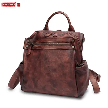 Women Backpack Female Retro Stereotyped Leather Shoulder Bag New Large Capacity Casual 2020 Soft Genuine Leather Cow Leather
Women Backpack Female Retro Stereotyped Leather Shoulder Bag New Large Capacity Casual 2020 Soft Genuine Leather Cow Leather