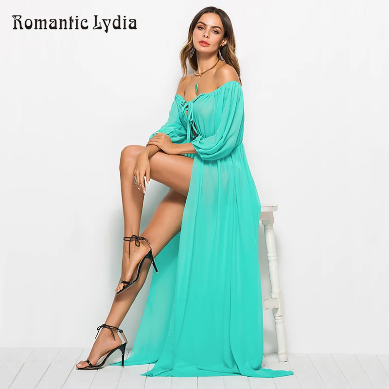 Women Summer Maxi Bohemian Beach Dress Transparent Sexy Split Chiffon Long Boho Dress Tunic Plus Size New Arrival 2018
Women Summer Maxi Bohemian Beach Dress Transparent Sexy Split Chiffon Long Boho Dress Tunic Plus Size New Arrival 2018