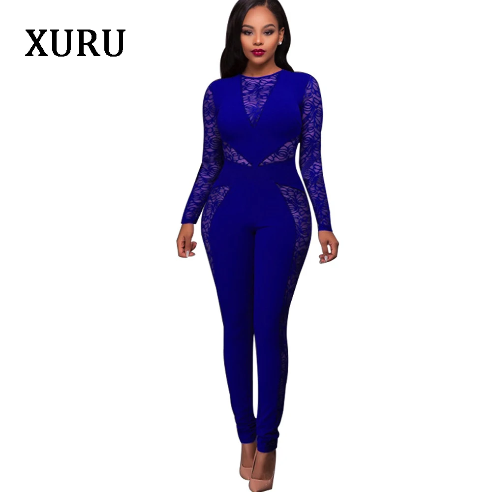 XURU Lace Long Sleeve Women Jumpsuits 2018 Autumn Womens Overalls Lace Patchwork Sexy Club Jumpsuits Solid Bodycon Jumpsuit
XURU Lace Long Sleeve Women Jumpsuits 2018 Autumn Womens Overalls Lace Patchwork Sexy Club Jumpsuits Solid Bodycon Jumpsuit