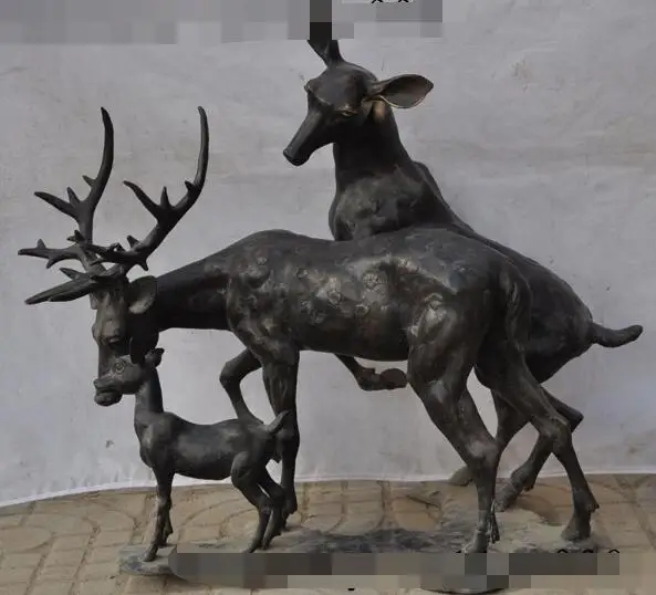S3548 Chinese Bronze auspicious 3 Sika Deer Spotted deer Animal family lucky Statue
S3548 Chinese Bronze auspicious 3 Sika Deer Spotted deer Animal family lucky Statue