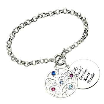 Personalized 925 Sterling Silver Family Bracelets lifeTree Birthstone Bracelets customized Engrave Name Women Jewelry gift#ss50
Personalized 925 Sterling Silver Family Bracelets lifeTree Birthstone Bracelets customized Engrave Name Women Jewelry gift#ss50