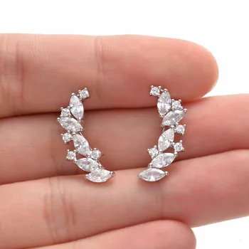 Tuliper Luxury Leaf Bridal Wedding Earrings For Women Silver 925 Ear Cuff Crawler Zircon Fashion Jewelry Bridesmaid Gift
Tuliper Luxury Leaf Bridal Wedding Earrings For Women Silver 925 Ear Cuff Crawler Zircon Fashion Jewelry Bridesmaid Gift
