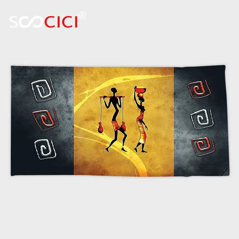 Custom Microfiber Ultra Soft Bath/hand Towel,African Decorations Collection African People Carrying some Local Elements on Their
Custom Microfiber Ultra Soft Bath/hand Towel,African Decorations Collection African People Carrying some Local Elements on Their