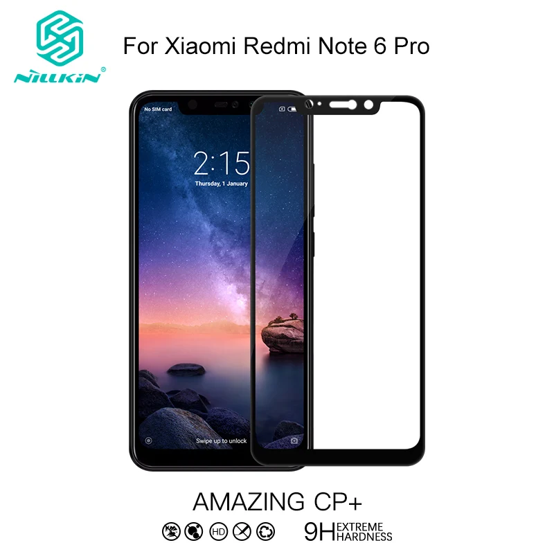 Tempered Glass For Xiaomi Redmi Note 6 Pro Screen Protector Nillkin for Note6 Protective Film CP+ Full Cover 2.5D HD 6.26" | Мобильные