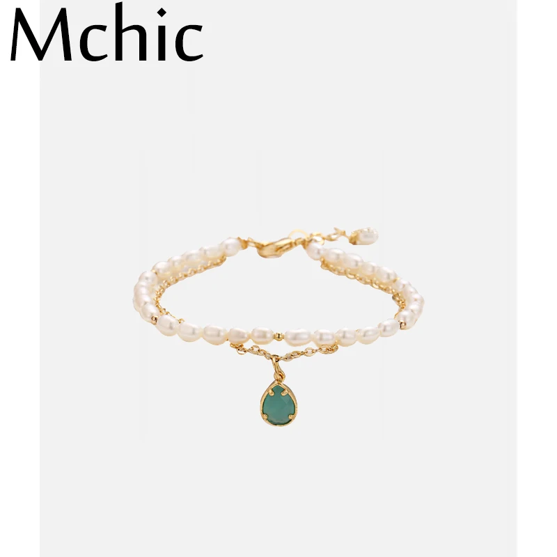 Mchic Exquisite Temperament Natural Pearls Bracelet Crystal Charm Copper 14 k Plated Gold Bangles for Women Pulseras Mujer 2019
Mchic Exquisite Temperament Natural Pearls Bracelet Crystal Charm Copper 14 k Plated Gold Bangles for Women Pulseras Mujer 2019