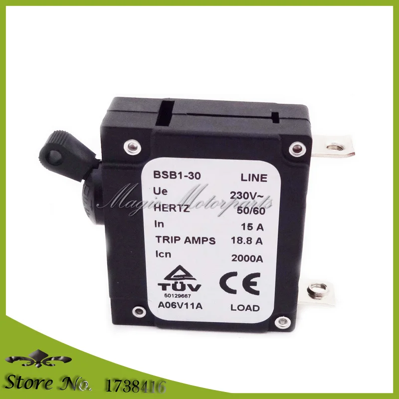 15 AMP 15A Generator Circuit Breaker 18.8 Trip Amps 230V Icn BSB1-30 2000A HERTZ 50/60
15 AMP 15A Generator Circuit Breaker 18.8 Trip Amps 230V Icn BSB1-30 2000A HERTZ 50/60