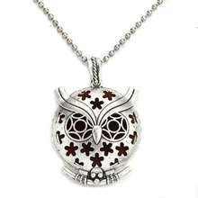 

MODKISR Wholesale 30mm Retro Night Owl Magnetic Aromatherapy Diffuser Jewelry Locket Pendant Essential Oil Scent Trendy Necklace