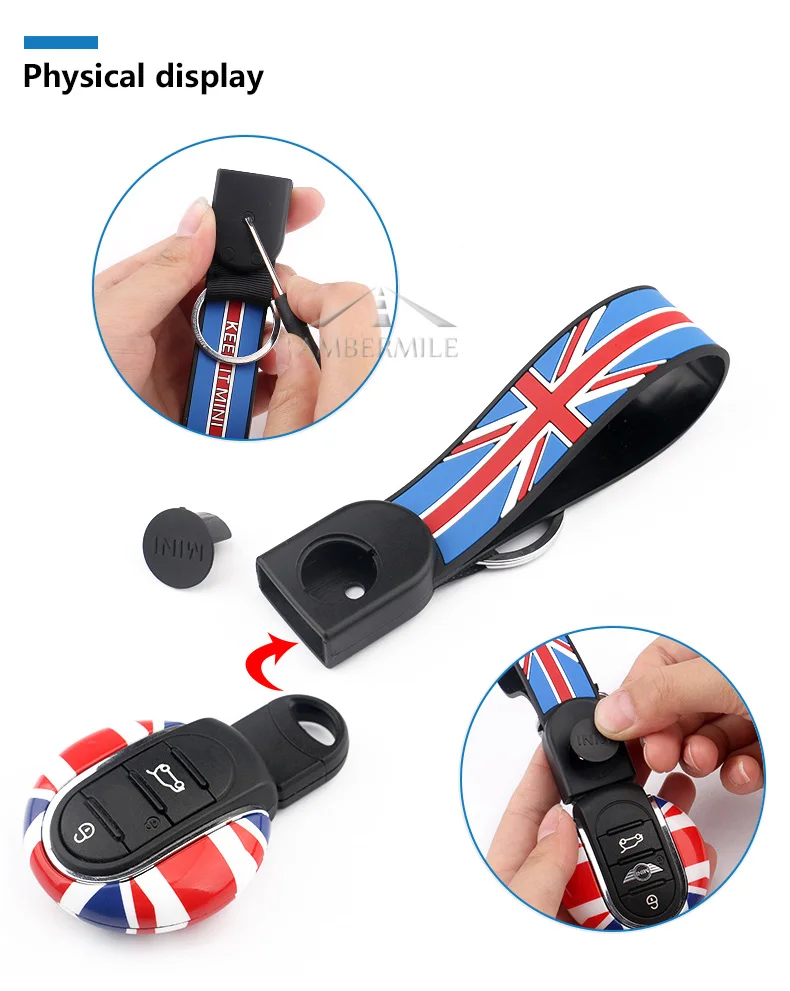 Car Key Shell Cover Protector Case Keychain for Mini Cooper JCW F57 F56 F55 F54 F60 Countryman Accessories Car Styling (4)
