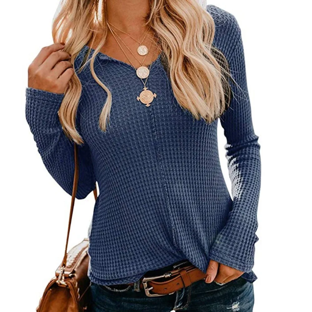 New Solid Knitted Blouse Female Casual V- Neck Long Sleeve Women Tops Women V-neck Long Sleeve Slim Fit Blouse Casual Top Shirt
New Solid Knitted Blouse Female Casual V- Neck Long Sleeve Women Tops Women V-neck Long Sleeve Slim Fit Blouse Casual Top Shirt
