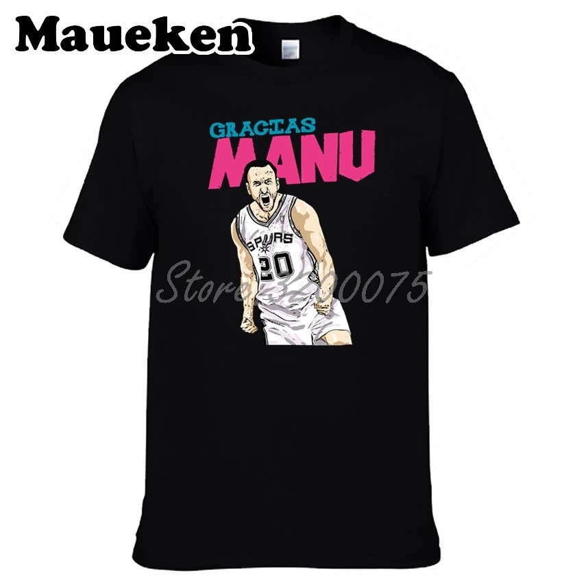 

Men Gracias Manu Ginobili 20 San Antonio Legend T-shirt Clothes T Shirt Men's tshirt o-neck tee W19032930