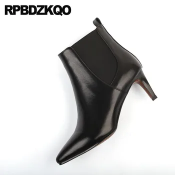 Black Sheepskin Women Ankle Boots Medium Heel Genuine Leather Chelsea Winter Suede Stiletto Shoes Slip On Pointed Toe Fur High
Black Sheepskin Women Ankle Boots Medium Heel Genuine Leather Chelsea Winter Suede Stiletto Shoes Slip On Pointed Toe Fur High