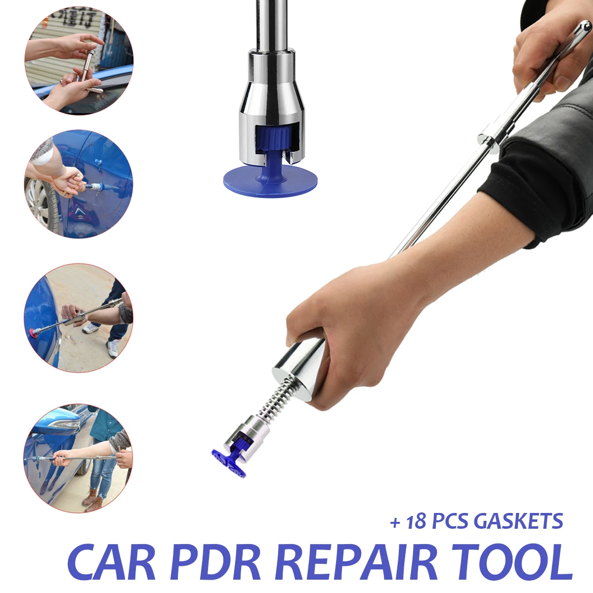 18Pcs Drawing Gaskets + Car Body Paintless Dent Repair Removal Tools Kit Metal T-Bar Puller Slide Hammer Aluminum Suction Cups
18Pcs Drawing Gaskets + Car Body Paintless Dent Repair Removal Tools Kit Metal T-Bar Puller Slide Hammer Aluminum Suction Cups