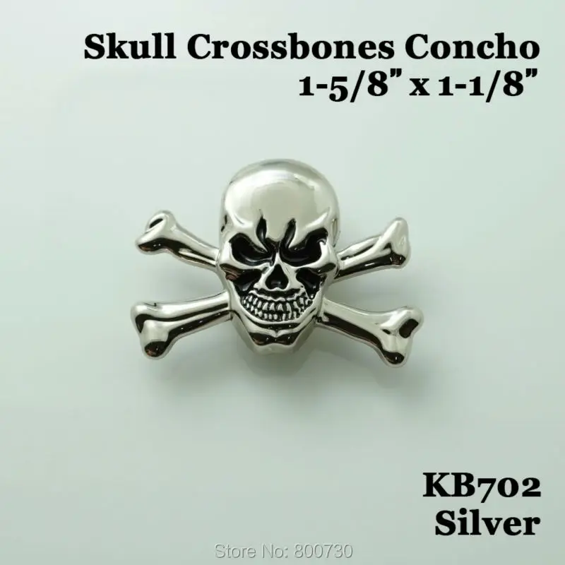 (KB702) 10pc 1-5/8''x1-1/8" Metal Concho Cowboy Decor Skull Crossbones Concho Leathercraft Silver
(KB702) 10pc 1-5/8''x1-1/8" Metal Concho Cowboy Decor Skull Crossbones Concho Leathercraft Silver