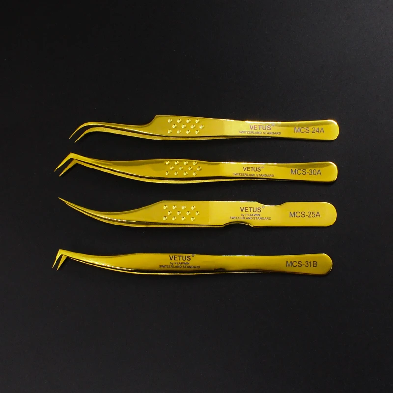 High Precision stainless steel Vetus MCS Golden color Premium Beauty Makeup Tweezers for Build 3D 6D Eyelash Ultra Fine
High Precision stainless steel Vetus MCS Golden color Premium Beauty Makeup Tweezers for Build 3D 6D Eyelash Ultra Fine