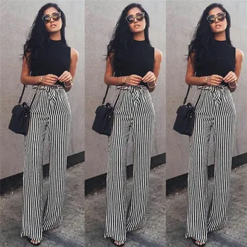 Striped Palazzo Wide Leg Pants Women Drawstring Long Loose High Waist Trousers Ladies Plus Size Flat Pants
Striped Palazzo Wide Leg Pants Women Drawstring Long Loose High Waist Trousers Ladies Plus Size Flat Pants