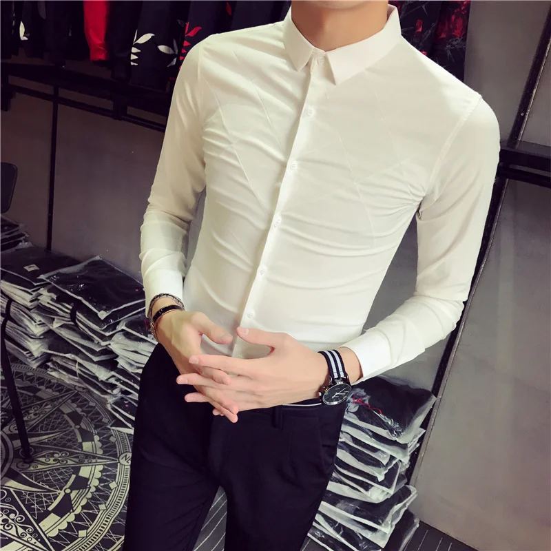 Korean Slim Fit Shirt Men 2019 Autumn Long Sleeve Diamond Plaid Mens Casual Shirts Business Formal Wear camisa social masculina
Korean Slim Fit Shirt Men 2019 Autumn Long Sleeve Diamond Plaid Mens Casual Shirts Business Formal Wear camisa social masculina