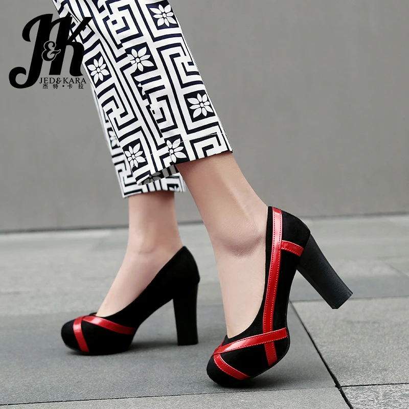 JK Thick High Heels Women Pumps Round Toe Footwear Flock Ladies Shoes Patch Slip-on Shoes Woman 2019 New Spring Big Size 46
JK Thick High Heels Women Pumps Round Toe Footwear Flock Ladies Shoes Patch Slip-on Shoes Woman 2019 New Spring Big Size 46