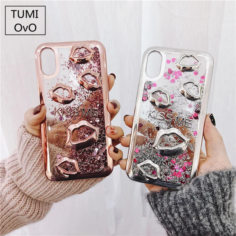 

Electroplate lips Dynamic Liquid Quicksand Phone Case For Samsung S8 Plus J1 J3 J5 J7 2015 2016 2017 J2 J5 J7 Prime Back Cases