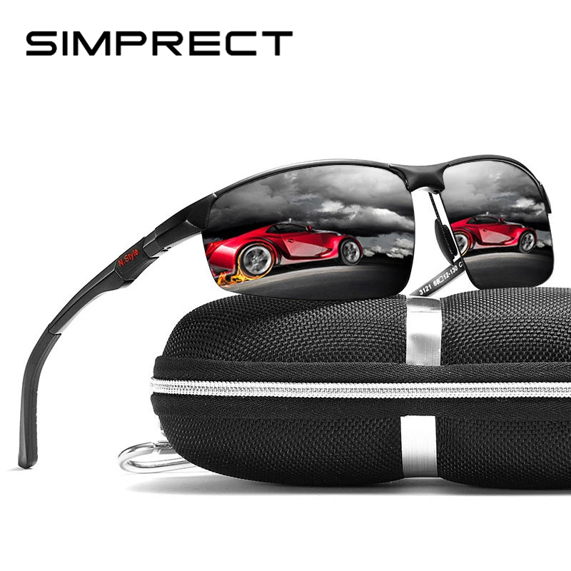 Мужские поляризованные солнцезащитные очки SIMPRECT спортивные UV400 из алюминия