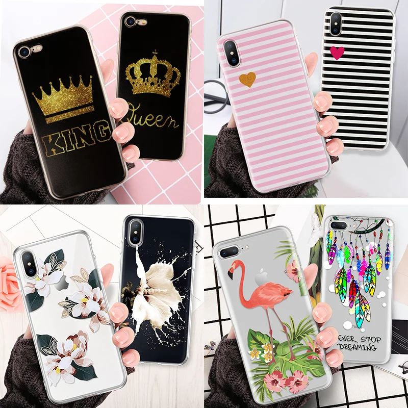 Queen King Couple Coque For iPhone 11 Pro X XR XS Max Floral Covers For iPhone 6 6S 7 8 Plus TPU For iPhone 5 S SE 5C 4 4S Cases
Queen King Couple Coque For iPhone 11 Pro X XR XS Max Floral Covers For iPhone 6 6S 7 8 Plus TPU For iPhone 5 S SE 5C 4 4S Cases