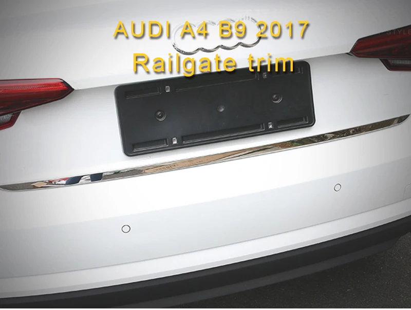 Stainless steel Tail Rear Trunk Lid Cover Trim For Audi A4L A4 2017 2018