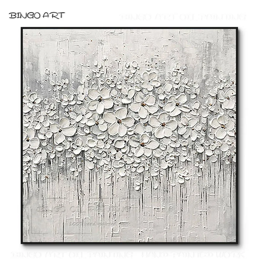 Popular Wall Art White Flower Oil Painting on Canvas Hand-painted Thick Paints Abstract White Flowers Oil Painting for Wall Art
Popular Wall Art White Flower Oil Painting on Canvas Hand-painted Thick Paints Abstract White Flowers Oil Painting for Wall Art