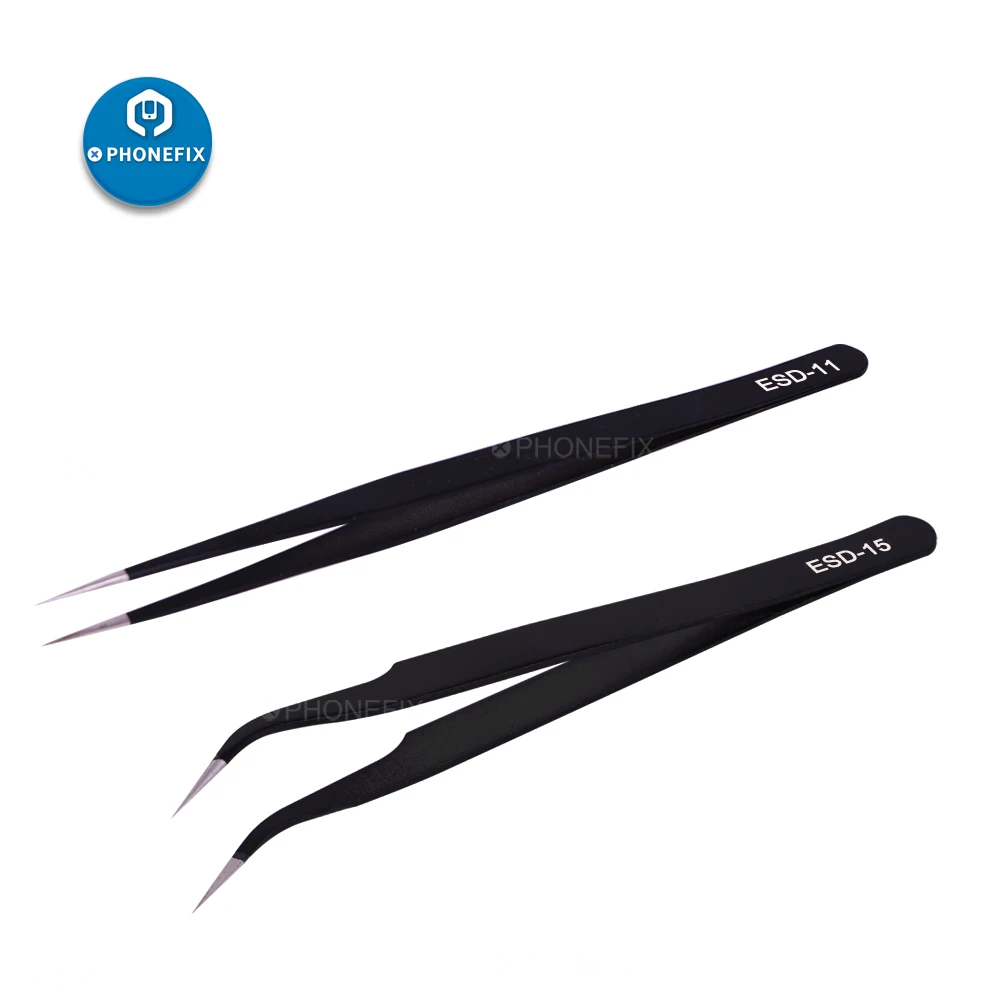 PHONEFIX Electronics Industrial Tweezers Anti-static Curved Straight Tip Precision Stainless Forceps Phone Repair Hand Tools Set
PHONEFIX Electronics Industrial Tweezers Anti-static Curved Straight Tip Precision Stainless Forceps Phone Repair Hand Tools Set