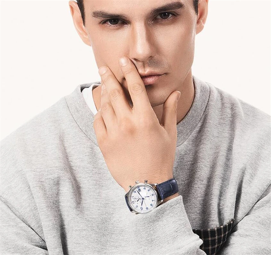 Xiaomi TwentySeventeen Light Business Quartz Watch Multi-function Dual time zone 24 hour display Casual Sport Wristwatch Men Clo (15)
