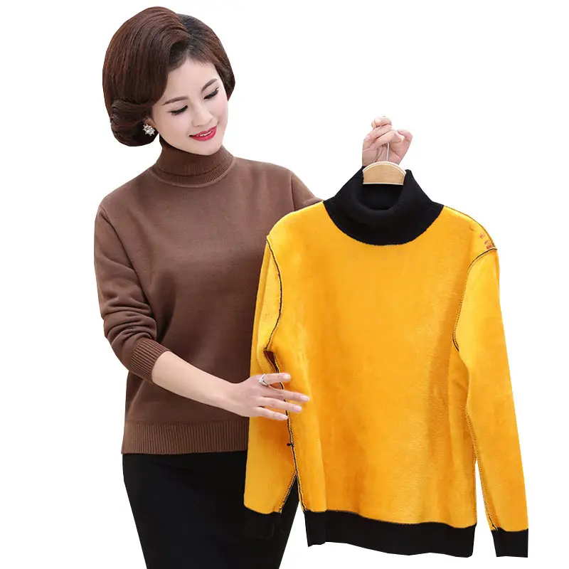 Autumn Winter Women Plus Velvet Padded Plus size Turtleneck Sweater 2018 New Middle aged Mother Loaded Knitting Pullovers WZ466
Autumn Winter Women Plus Velvet Padded Plus size Turtleneck Sweater 2018 New Middle aged Mother Loaded Knitting Pullovers WZ466