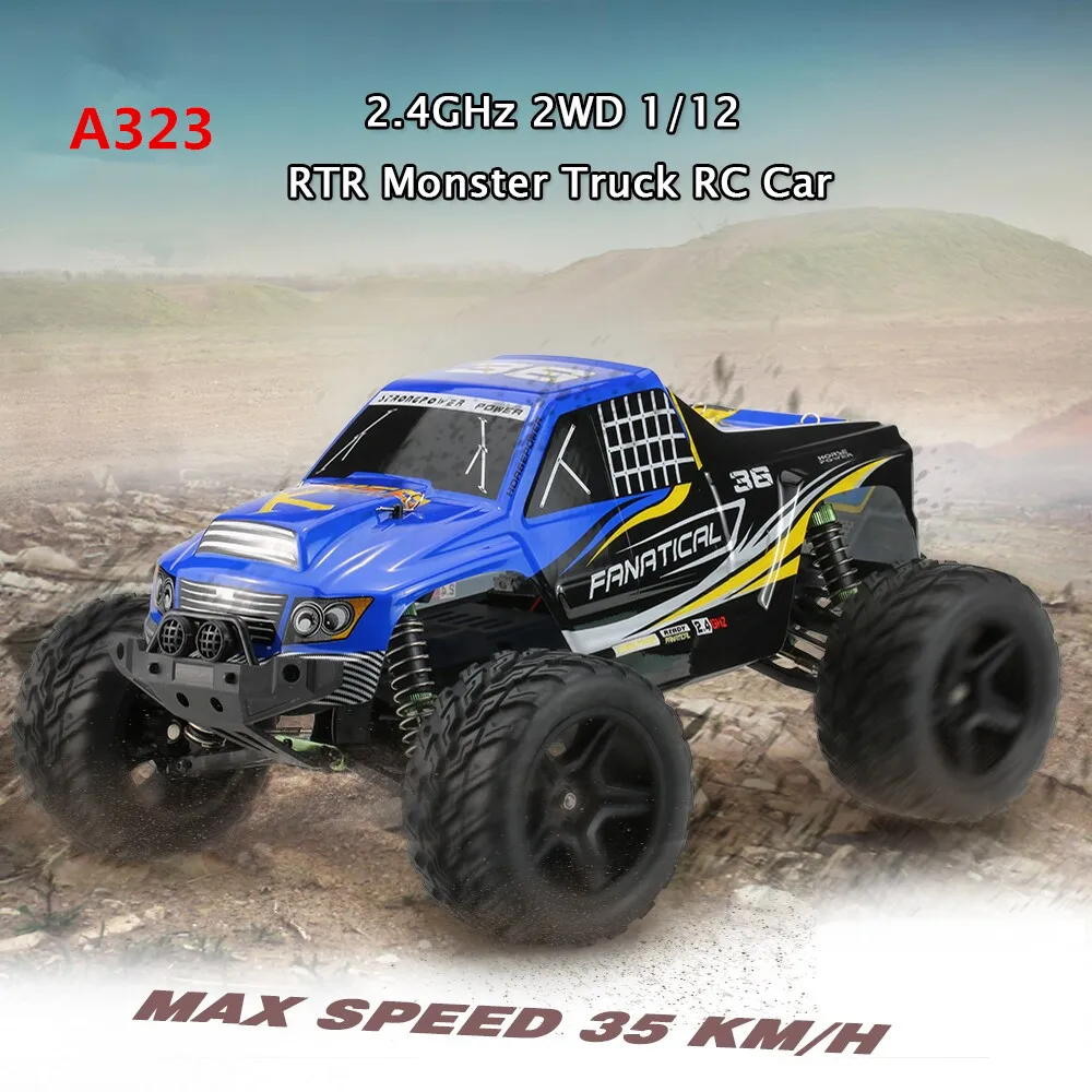Huge wheels rc racing car A323 2.4g 1/12 38cm 35KM/H 390 Motor high speed Brushed Electric RTR Monster truck toy model
Huge wheels rc racing car A323 2.4g 1/12 38cm 35KM/H 390 Motor high speed Brushed Electric RTR Monster truck toy model