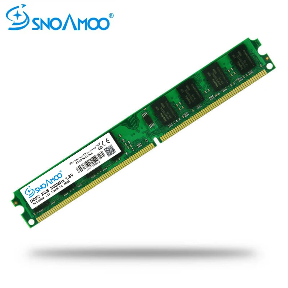 

SNOAMOO Desktop PC Used DDR2 2GB Ram 800MHz 667Mhz PC2-5300U CL5 240Pin 1.8 V Memory For Intel AMD Compatible Computer Memory