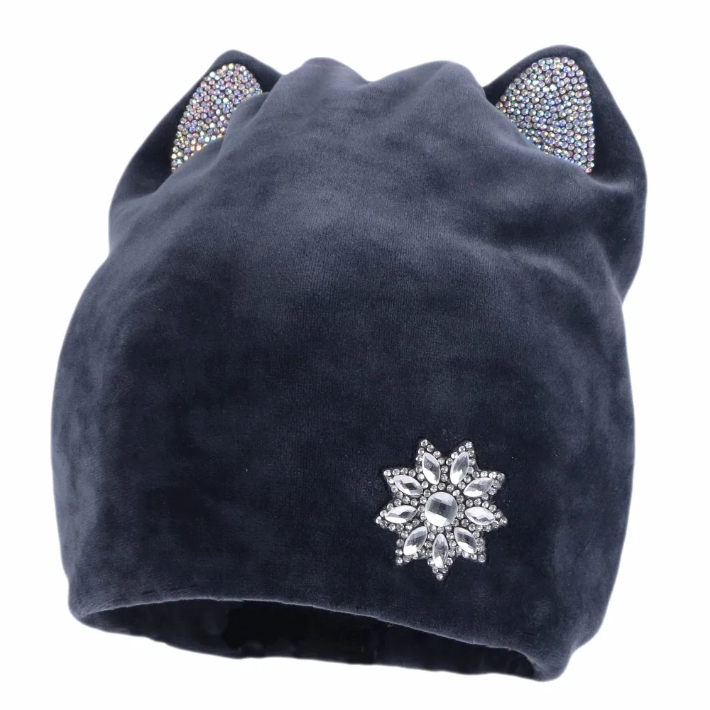 women new winter hat ear style winter beanies outdoor thermal warmer thick skullies DMC crystal gorros girl casual winter beanie
women new winter hat ear style winter beanies outdoor thermal warmer thick skullies DMC crystal gorros girl casual winter beanie