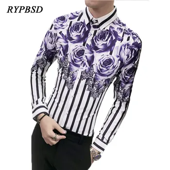 New Arrival 2018 Men Shirt Fashion Floral Print Men Dress Shirt Long Sleeve Slim Fit Korean Casual Patchwork Striped Shirt Men
New Arrival 2018 Men Shirt Fashion Floral Print Men Dress Shirt Long Sleeve Slim Fit Korean Casual Patchwork Striped Shirt Men