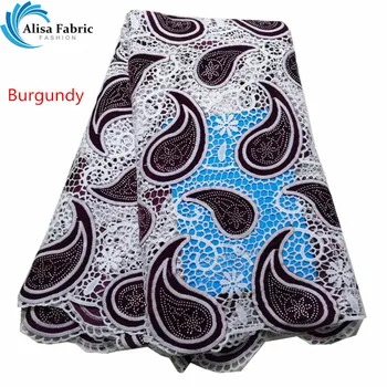 Burgundy Nigerian Guipure Lace With Stones French Cord Lace Fabric African Lace 5 Yards High Quality For Stones Mesh Dress 2019
Burgundy Nigerian Guipure Lace With Stones French Cord Lace Fabric African Lace 5 Yards High Quality For Stones Mesh Dress 2019