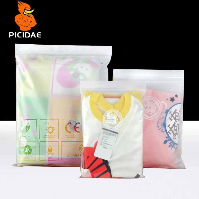 CPE Frosted Clothing Пластиковая сумка на молнии Организатор прилипания костей