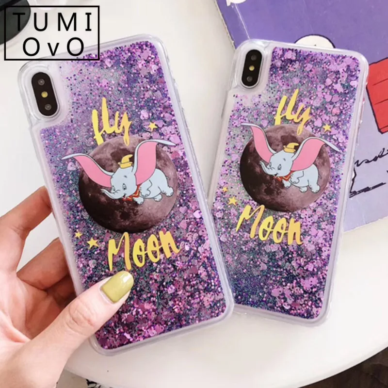 

Cartoon Dumbo Elephant Liquid Cover for Redmi Note 7 6 5 5A 4 4A 4X Pro S2 Cases for Xiaomi Mi 8 A1 A2 Lite 5X 6X Pocophone F1