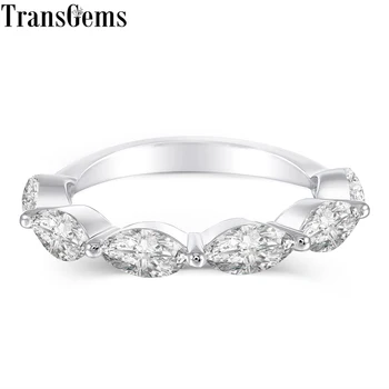 TransGems 14K White Gold 3X6MM Marquise Cutting F Color Moissanite Half Eternity Wedding Band for Women Wedding Gift
TransGems 14K White Gold 3X6MM Marquise Cutting F Color Moissanite Half Eternity Wedding Band for Women Wedding Gift