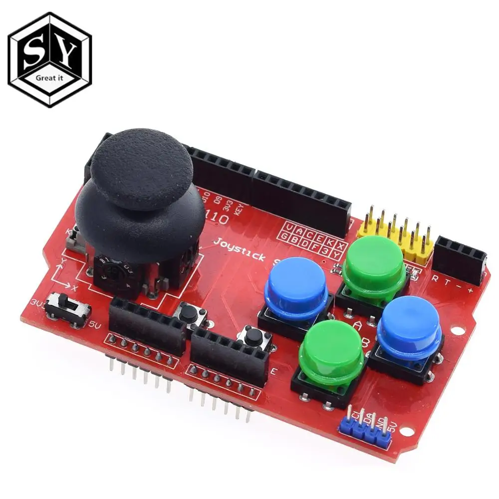 1PCS Great IT Joystick Shield for Arduino Expansion Board Analog Keyboard and Mouse Function
1PCS Great IT Joystick Shield for Arduino Expansion Board Analog Keyboard and Mouse Function